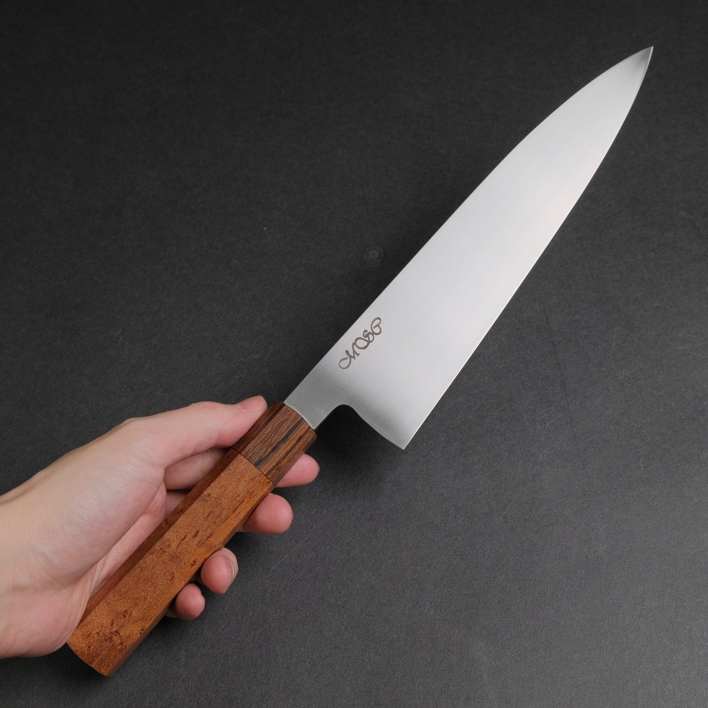 MSicard AEB-L Gyuto 225mm Roasted Birdseye Maple Handle