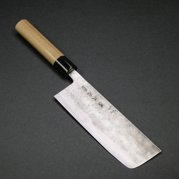 Morihei Hisamoto Blue Super Tsuchime Stainless Clad Nakiri 165mm Ho Wood Handle