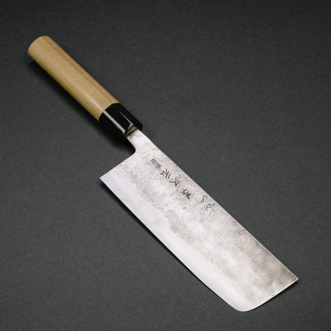 Morihei Hisamoto Blue Super Tsuchime Stainless Clad Nakiri 165mm Ho Wood Handle