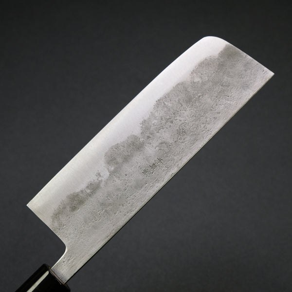 Morihei Hisamoto Blue Super Tsuchime Stainless Clad Nakiri 165mm Ho Wood Handle