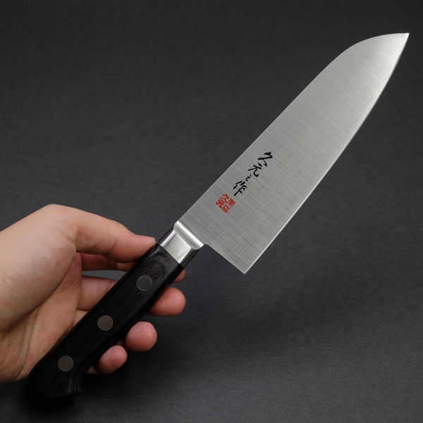 Morihei Hisamoto INOX Santoku 165mm Pakka Handle