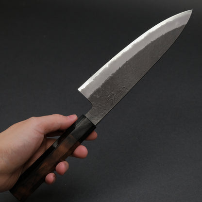 Mutsumi Blue Super Kurouchi Nashiji Gyuto 180mm Ebony Handle