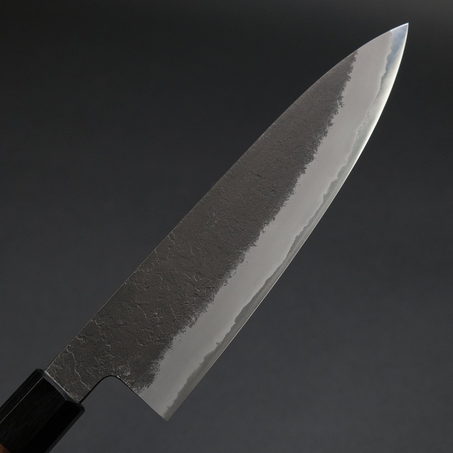 Mutsumi Blue Super Kurouchi Nashiji Gyuto 180mm Ebony Handle