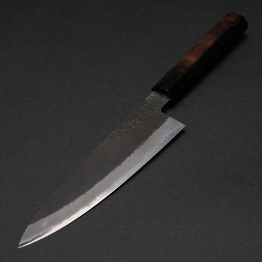 Mutsumi Blue Super Kurouchi Nashiji Gyuto 180mm Ebony Handle