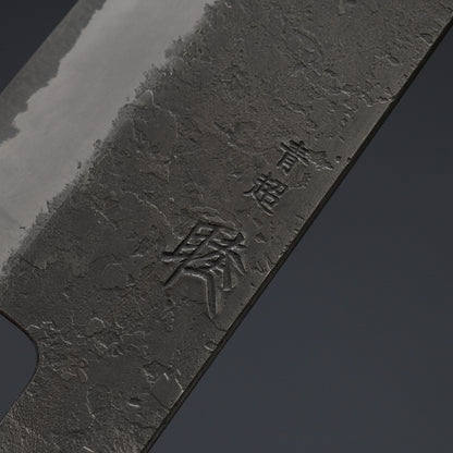 Mutsumi Blue Super Kurouchi Nashiji Gyuto 180mm Ebony Handle