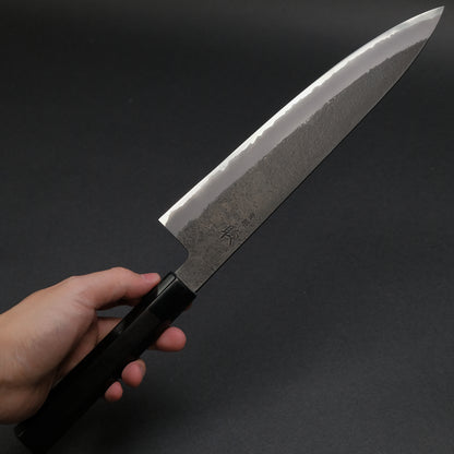 Mutsumi Blue Super Kurouchi Nashiji Gyuto 240mm Ebony Handle