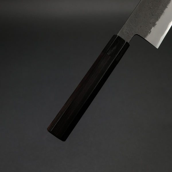Mutsumi Blue Super Kurouchi Nashiji Kiritsuke 240mm Ebony Handle