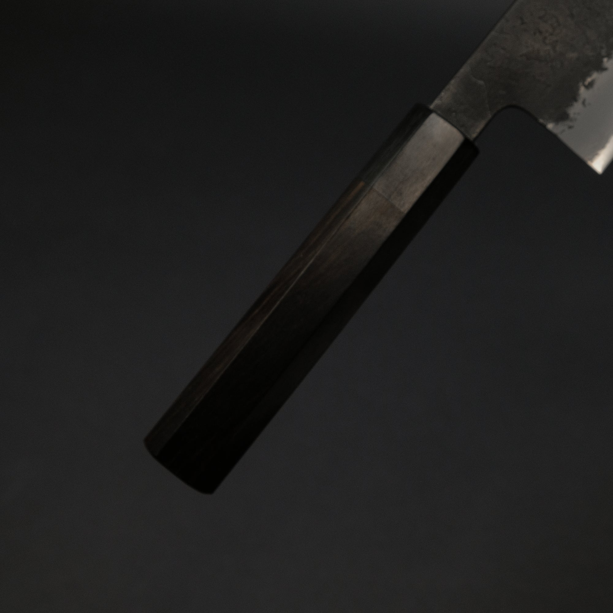 Mutsumi Blue Super Kurouchi Nashiji Nakiri 180mm Ebony Handle