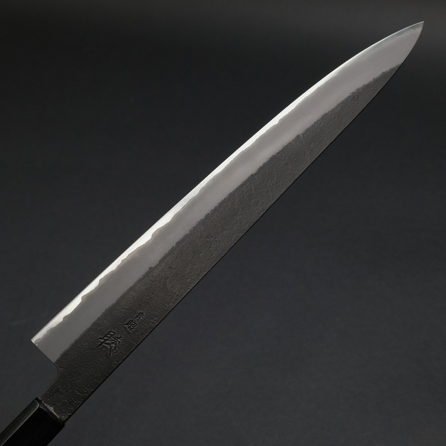 Mutsumi Blue Super Kurouchi Nashiji Sujihiki 270mm Ebony Handle
