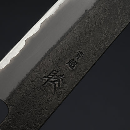 Mutsumi Blue Super Kurouchi Nashiji Sujihiki 270mm Ebony Handle