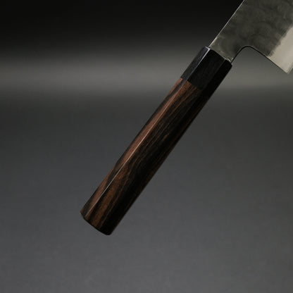 Mutsumi Blue Super Kurouchi Tsuchime Kiritsuke Gyuto 270mm Ebony Handle