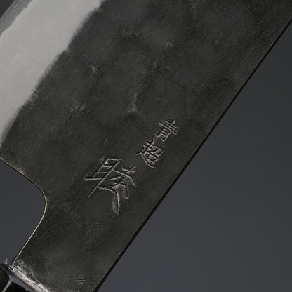 Mutsumi Blue Super Kurouchi Tsuchime Kiritsuke Gyuto 270mm Ebony Handle