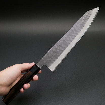 Mutsumi Blue Super Kurouchi Tsuchime Kiritsuke Gyuto 270mm Ebony Handle