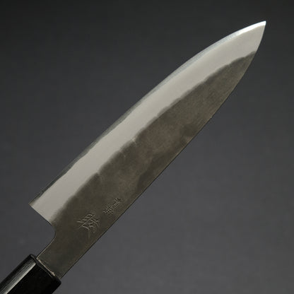 Mutsumi Blue Super Kurouchi Tsuchime Petty 150mm Ebony Handle