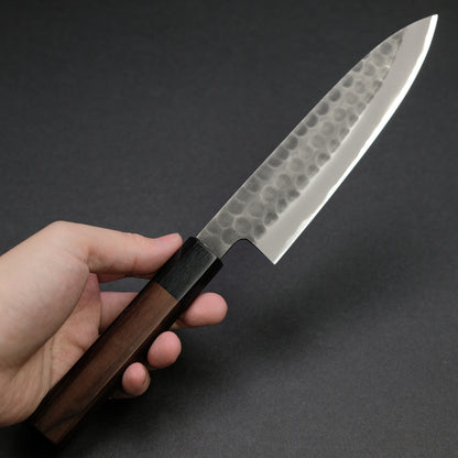 Mutsumi Blue Super Kurouchi Tsuchime Petty 150mm Ebony Handle