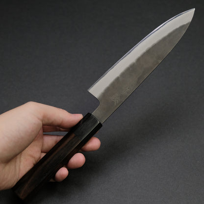 Mutsumi Blue Super Kurouchi Tsuchime Petty 150mm Ebony Handle