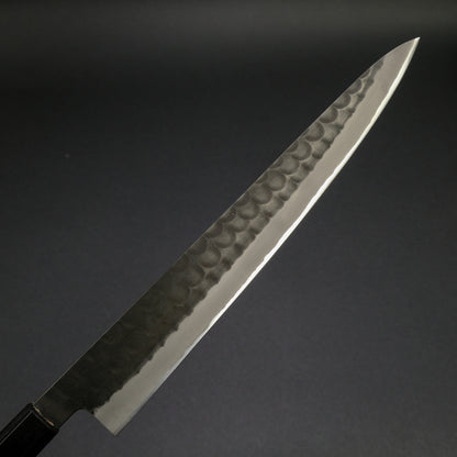Mutsumi Blue Super Kurouchi Tsuchime Sujihiki 270mm Ebony Handle