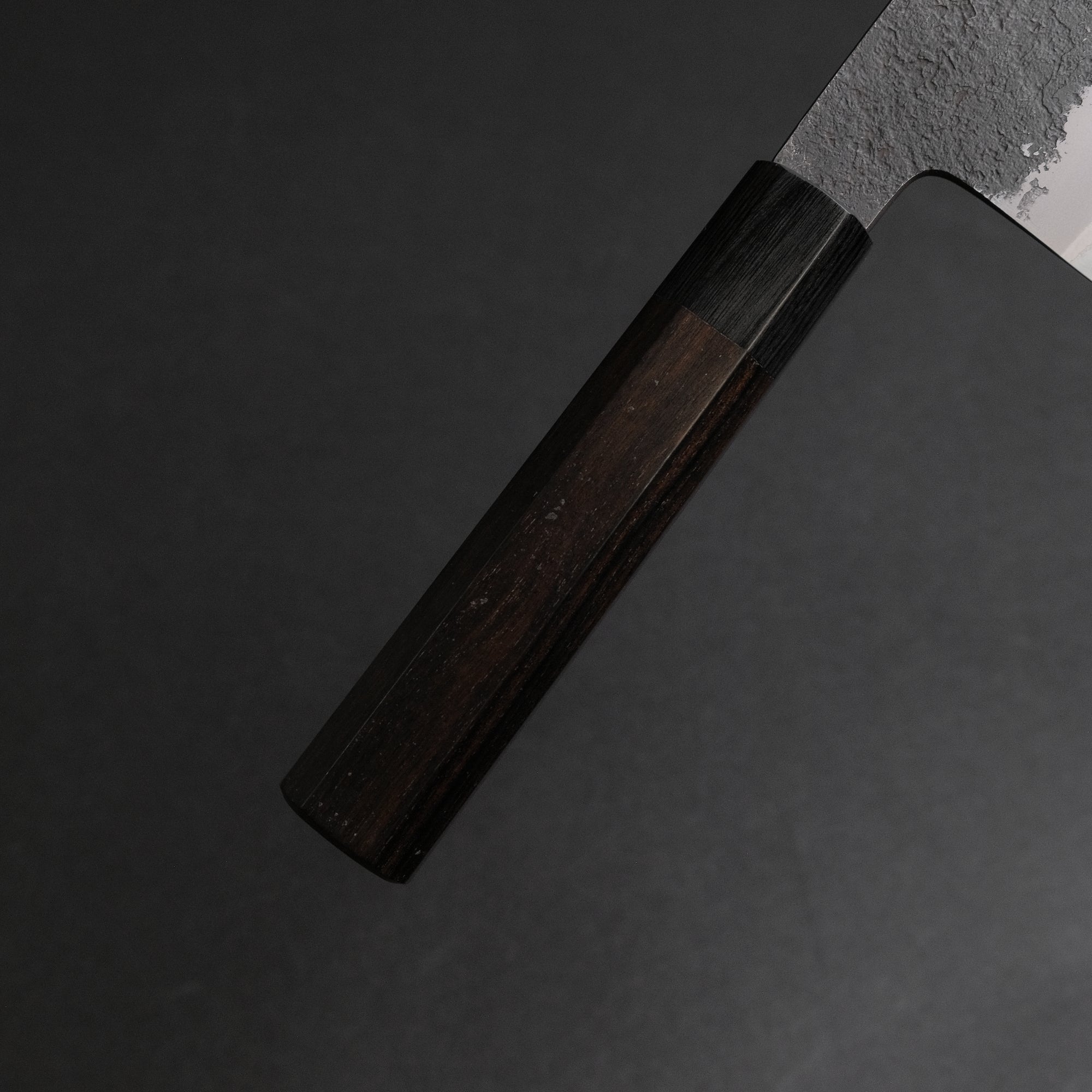 Mutsumi Hinoura Blue Super Kurouchi Nashiji Gyuto 210mm Ebony Handle