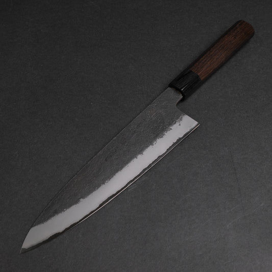 Mutsumi Hinoura Blue Super Kurouchi Nashiji Gyuto 210mm Ebony Handle