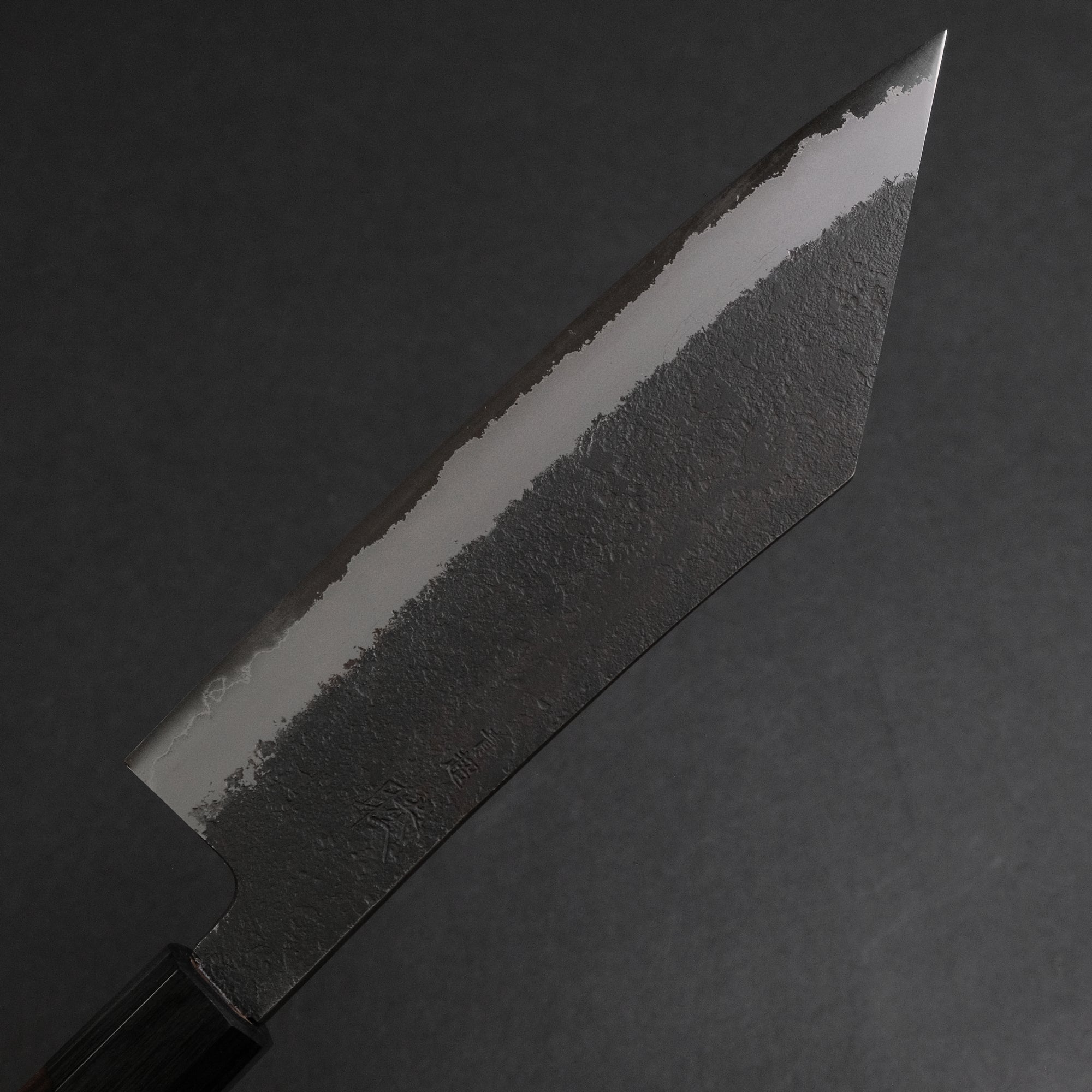 Mutsumi Hinoura Blue Super Kurouchi Nashiji Hakata 180mm Ebony Handle