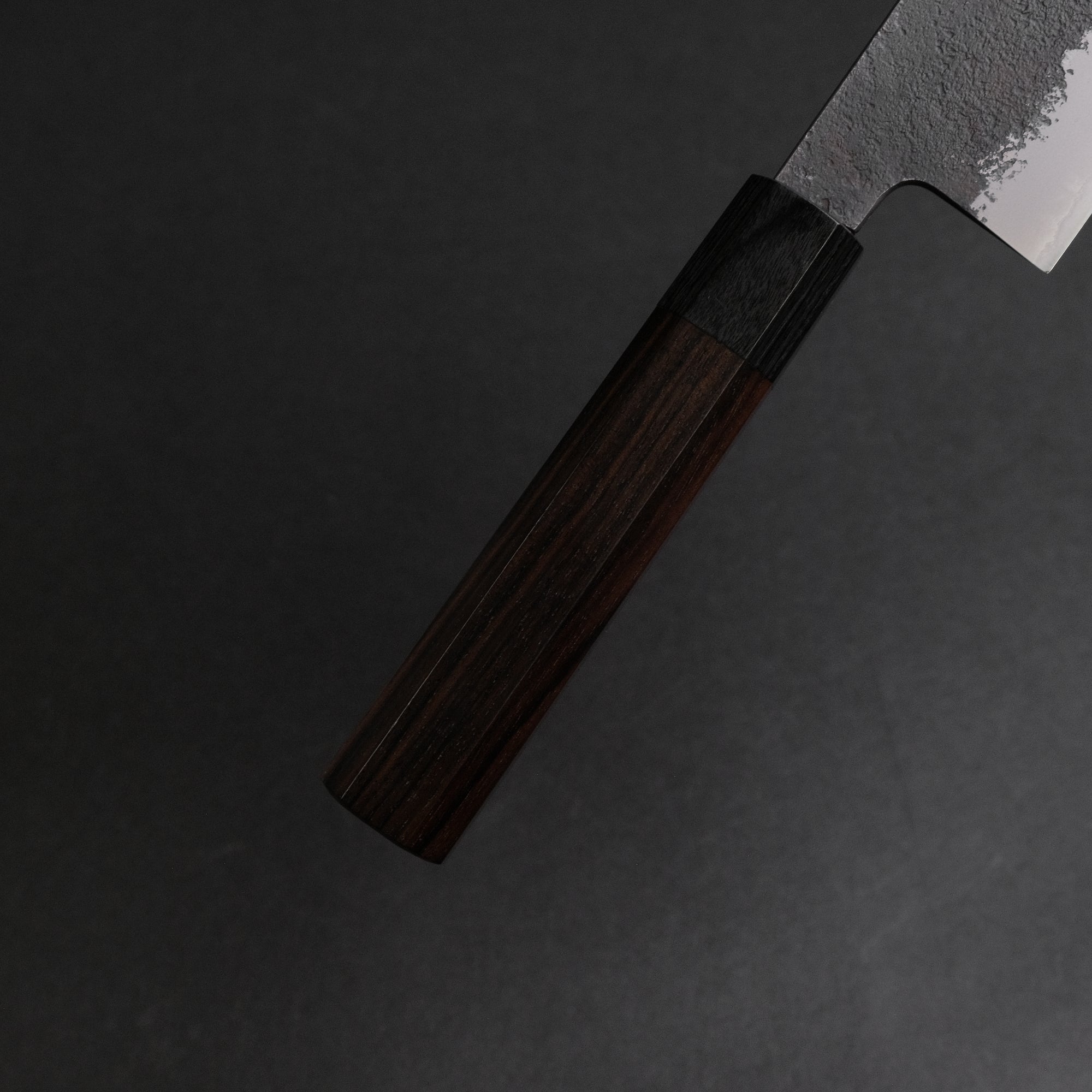 Mutsumi Hinoura Blue Super Kurouchi Nashiji Hakata 180mm Ebony Handle