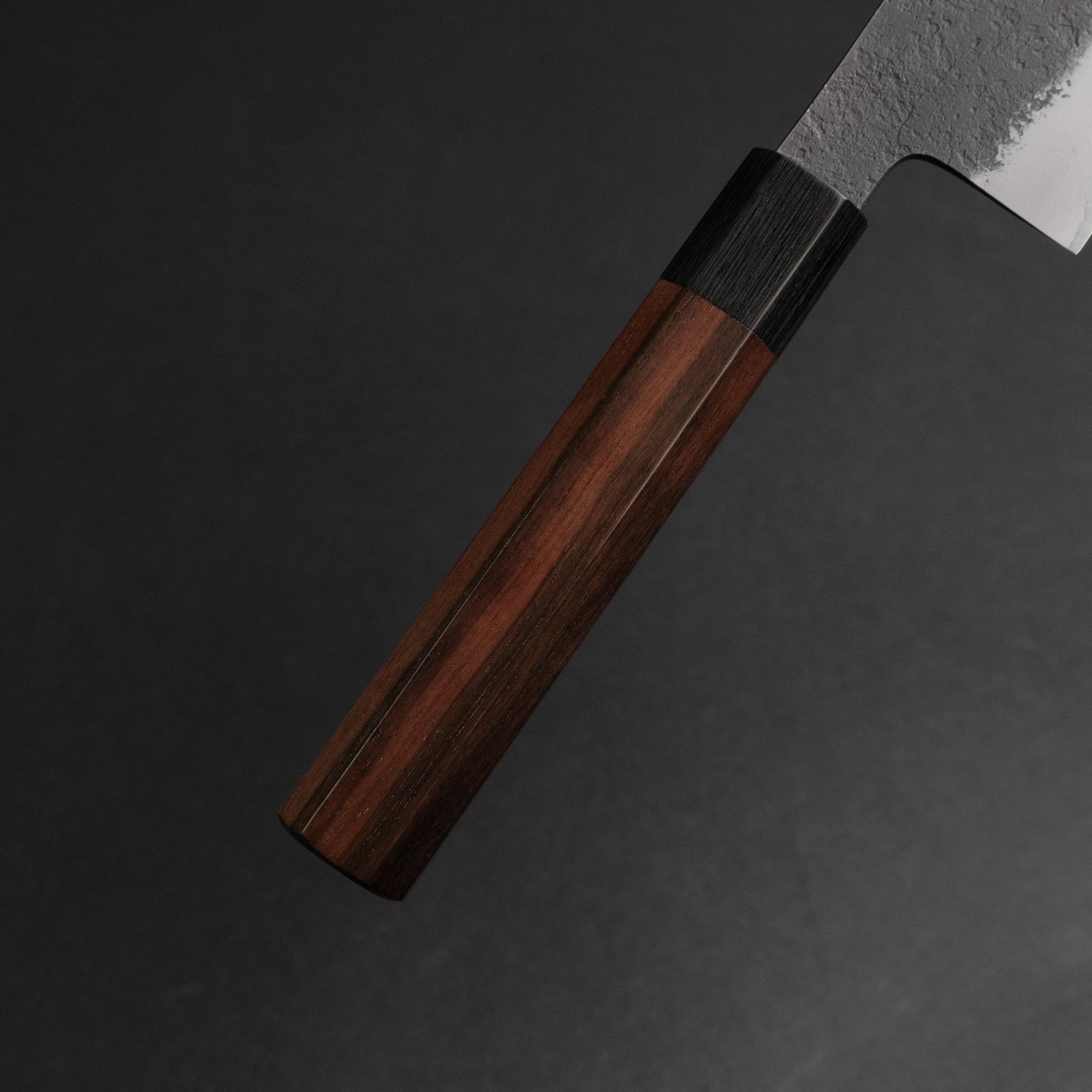 Mutsumi Hinoura Blue Super Kurouchi Nashiji Kiritsuke 240mm Ebony Handle