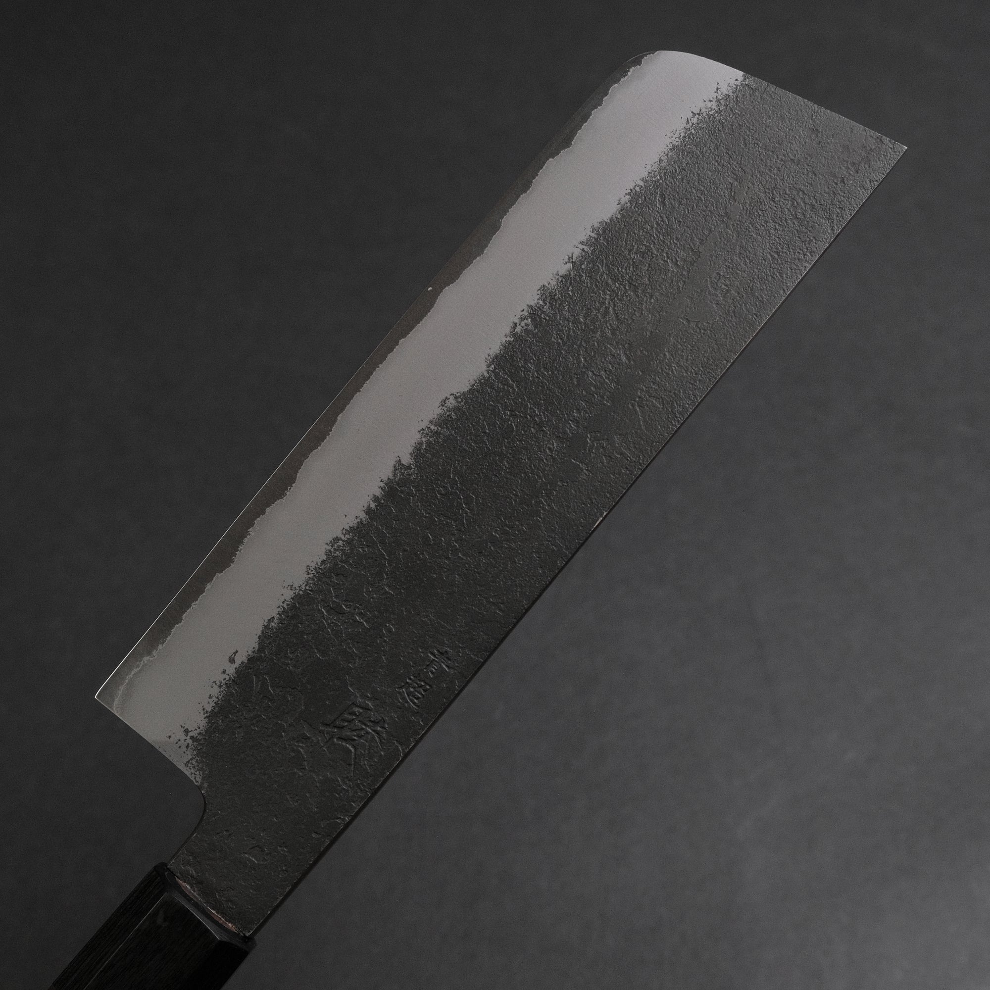 Mutsumi Hinoura Blue Super Kurouchi Nashiji Nakiri 165mm Ebony Handle