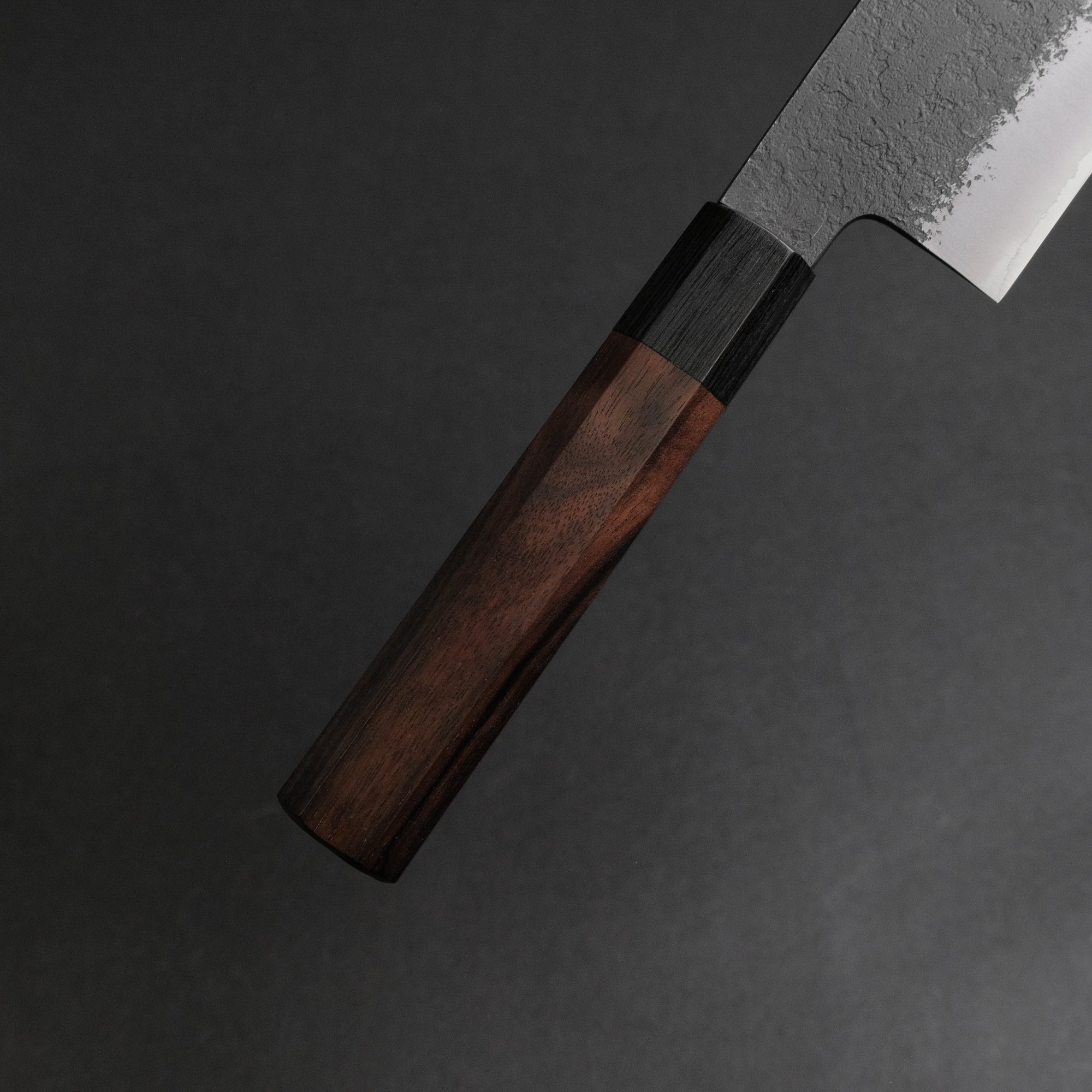 Mutsumi Hinoura Blue Super Kurouchi Nashiji Nakiri 165mm Ebony Handle