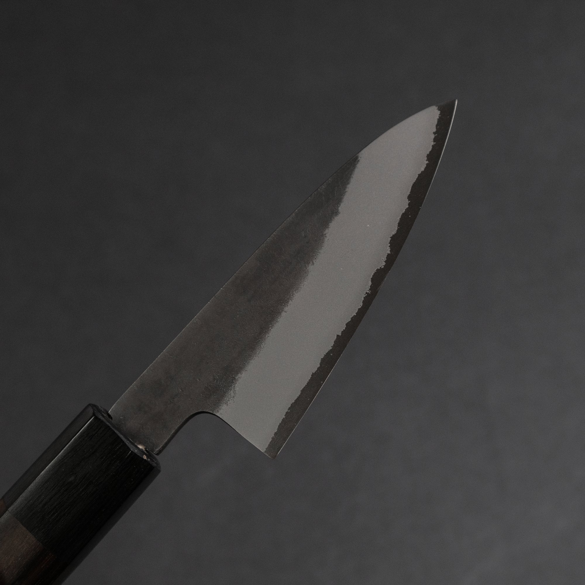 Mutsumi Hinoura Blue Super Kurouchi Nashiji Paring 90mm Ebony Handle