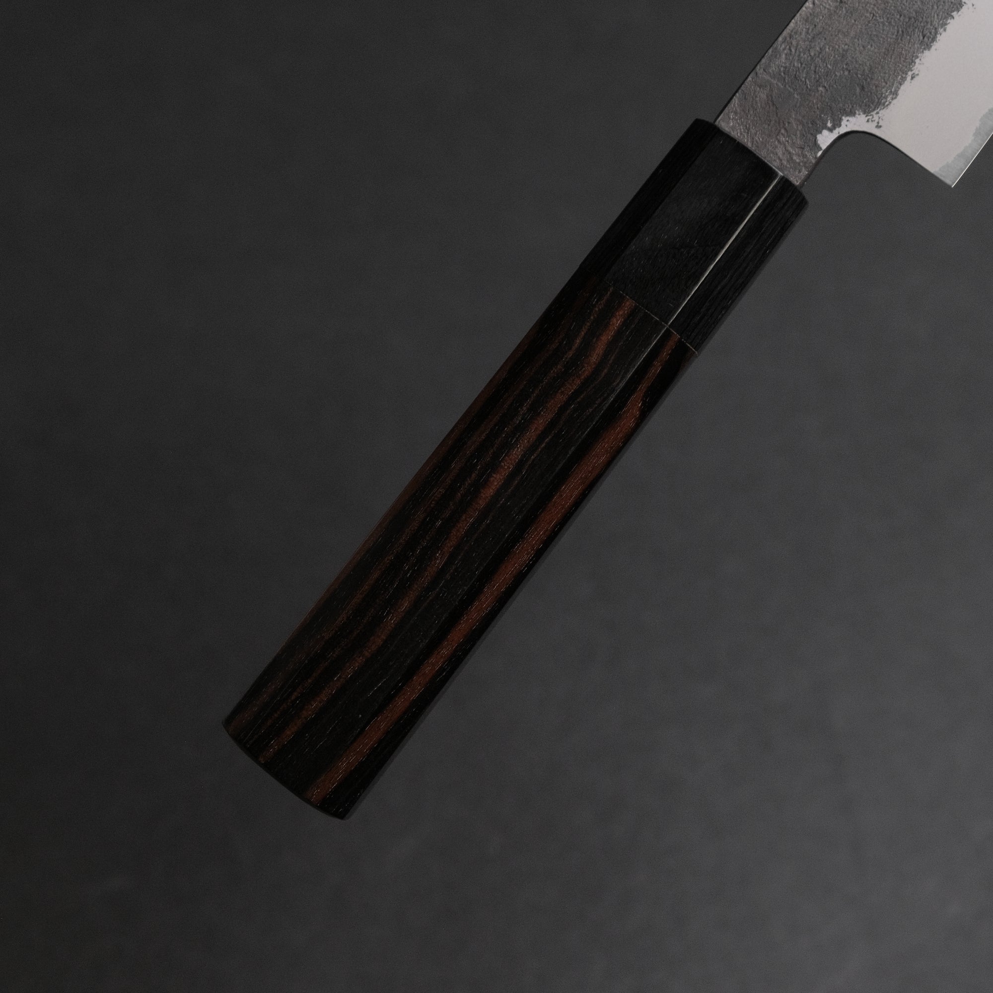 Mutsumi Hinoura Blue Super Kurouchi Nashiji Petty 135mm Ebony Handle