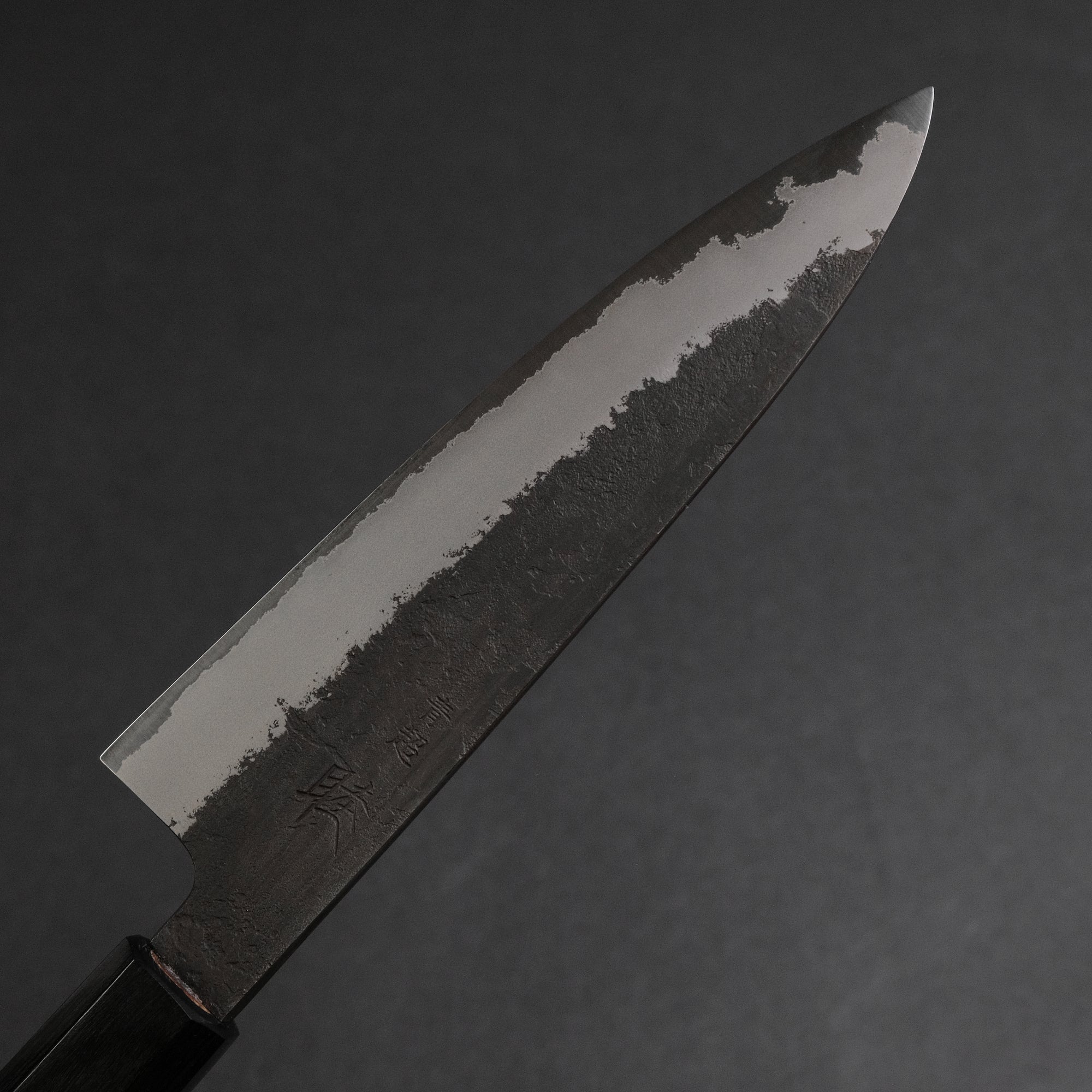 Mutsumi Hinoura Blue Super Kurouchi Nashiji Petty 150mm Ebony Handle