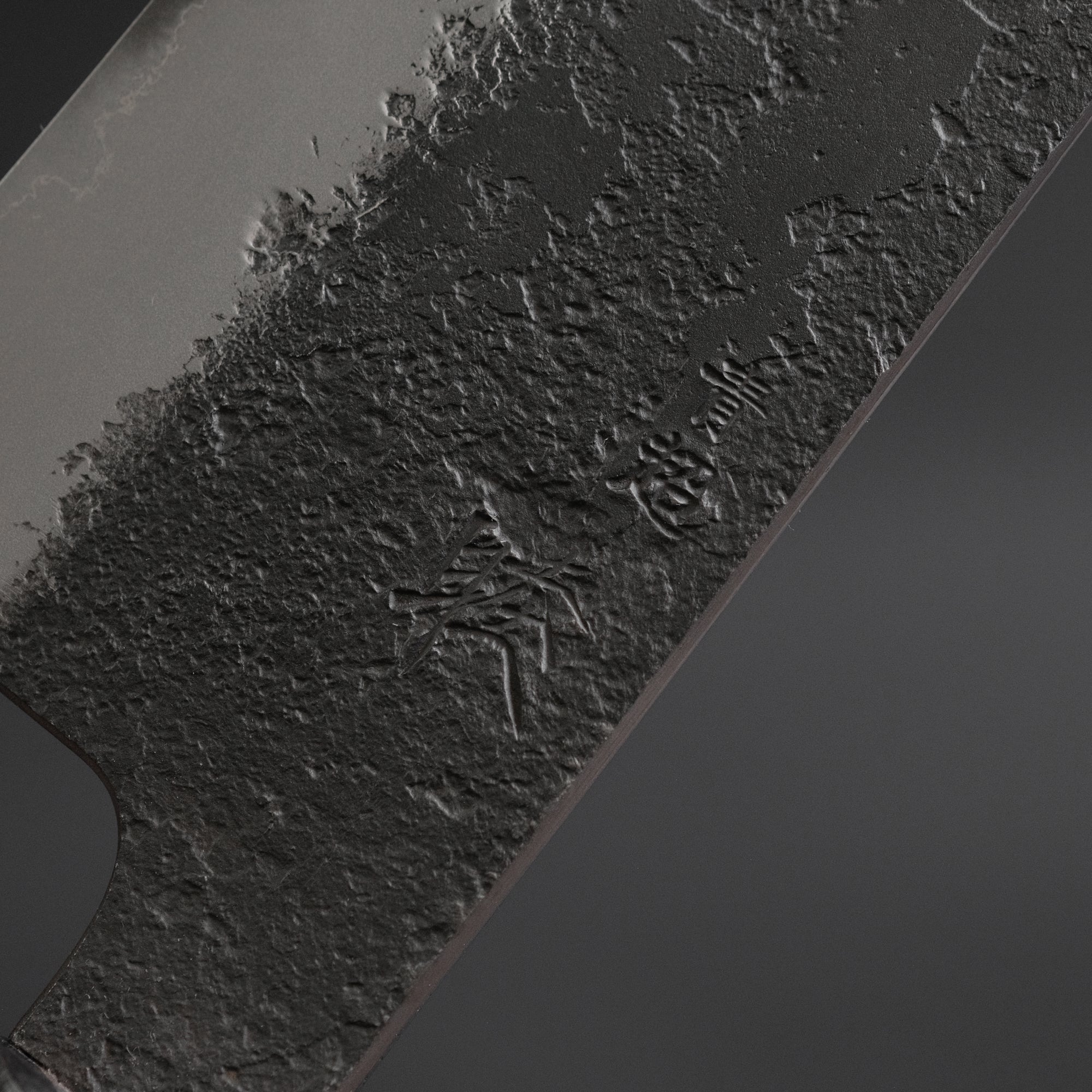 Mutsumi Hinoura Blue Super Kurouchi Nashiji Santoku 165mm Ebony Handle