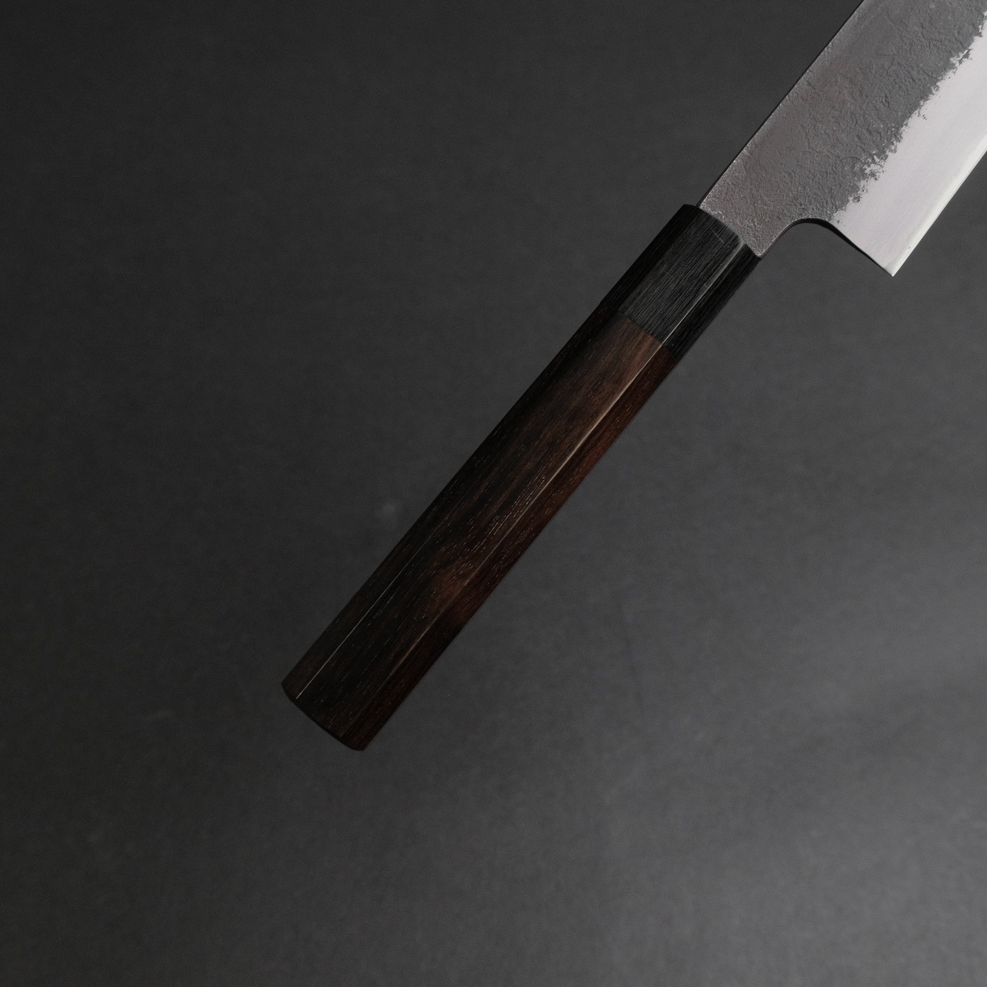 Mutsumi Hinoura Blue Super Kurouchi Nashiji Sujihiki 270mm Ebony Handle