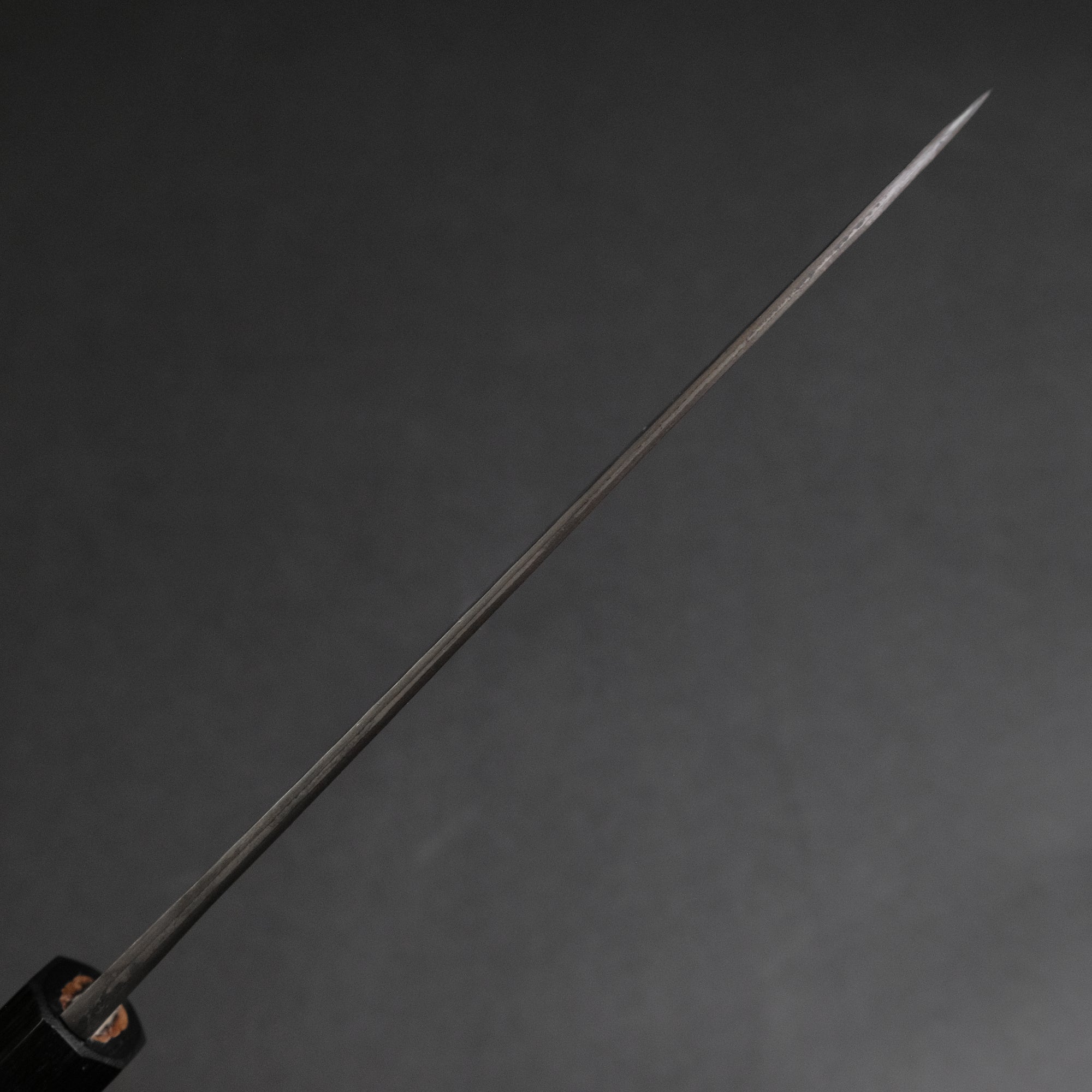 Mutsumi Hinoura Blue Super Kurouchi Tsuchime Santoku 165mm Ebony Handle