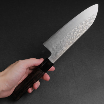 Nigara Blue Super Santoku 180mm Ebony Handle