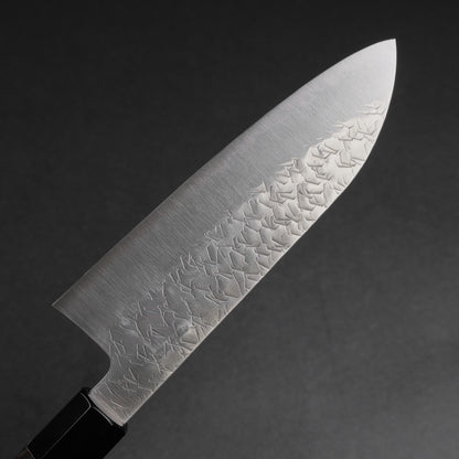 Nigara Blue Super Santoku 180mm Ebony Handle