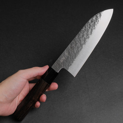 Nigara Blue Super Santoku 180mm Ebony Handle
