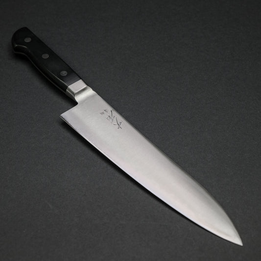 Ohishi Blue Super Stainless Clad Gyuto 210mm Linen Micarta Handle