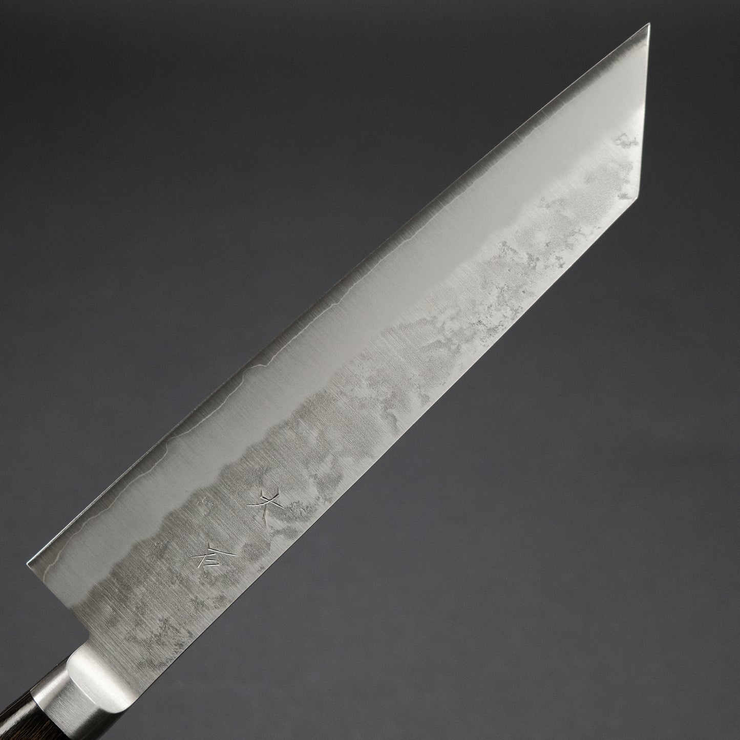 Ohishi Ginsan Nashiji Kiritsuke 210mm Pakka Handle
