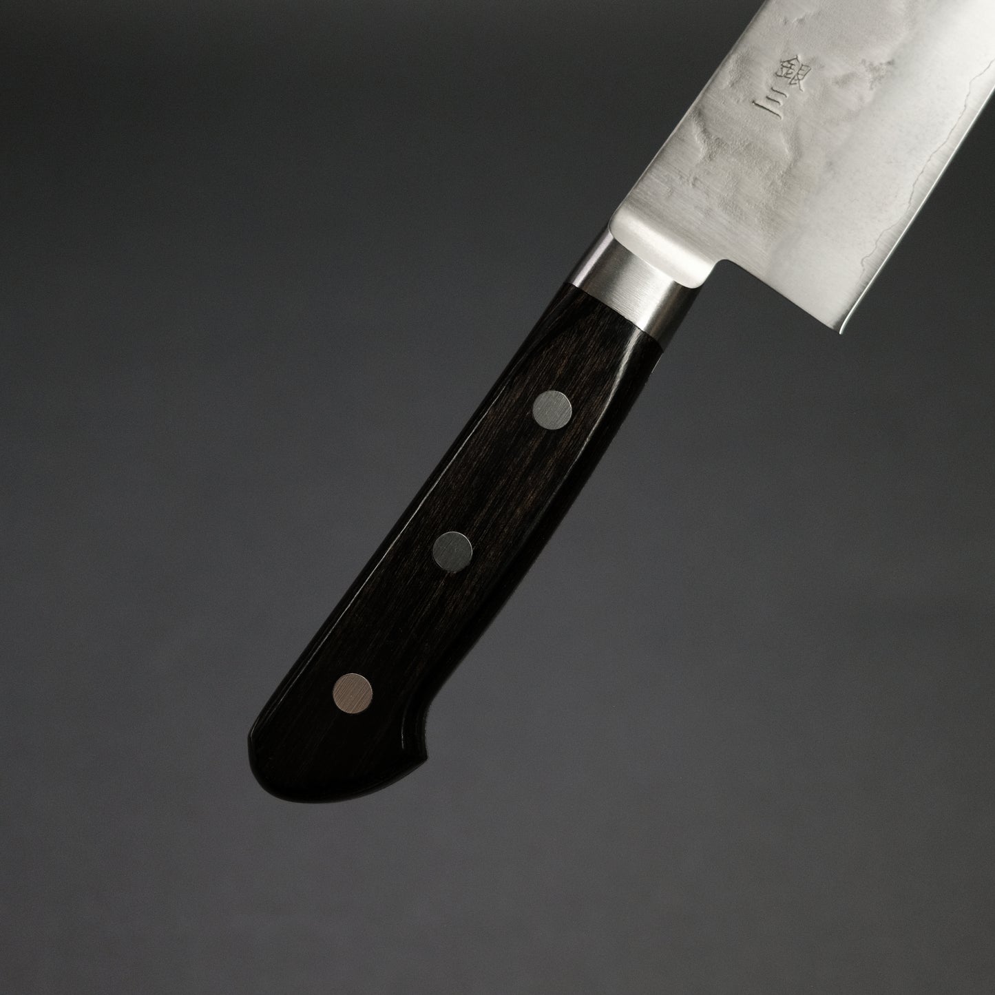 Ohishi Ginsan Nashiji Kiritsuke 210mm Pakka Handle