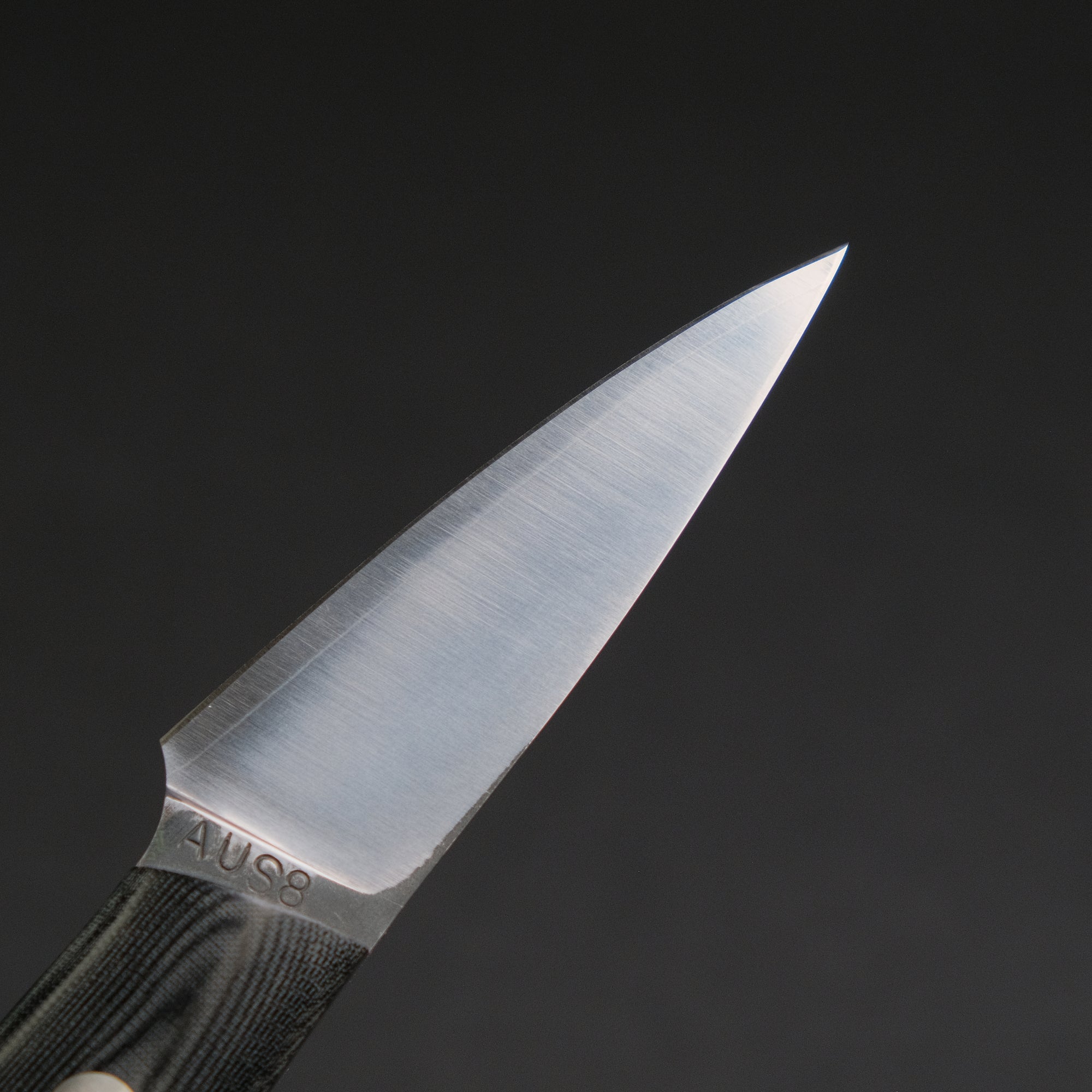 Seino AUS8 Fishing Utility Fixed Blade Linen Micarta Handle (