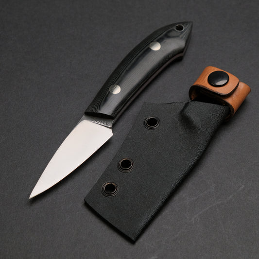 Seino AUS8 Fishing Utility Fixed Blade Linen Micarta Handle (#003)