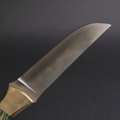 Seino Nagisa Blue #2 Honyaki Fixed Blade Stabilized Wood Handle (#005)