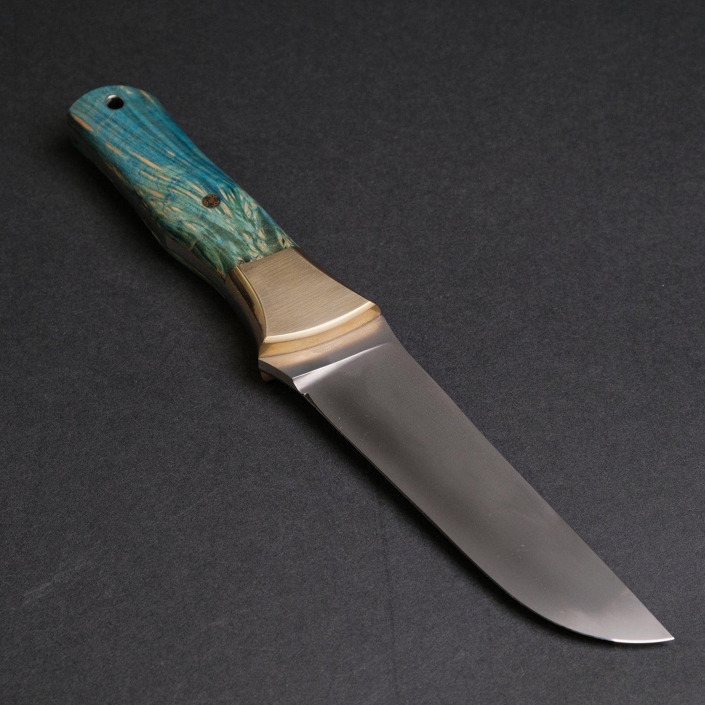 Seino Nagisa Blue #2 Honyaki Fixed Blade Stabilized Wood Handle (#005)