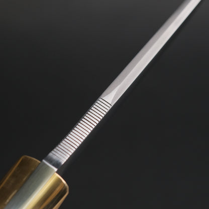 Seino Nagisa Blue #2 Honyaki Fixed Blade Stabilized Wood Handle (#005)