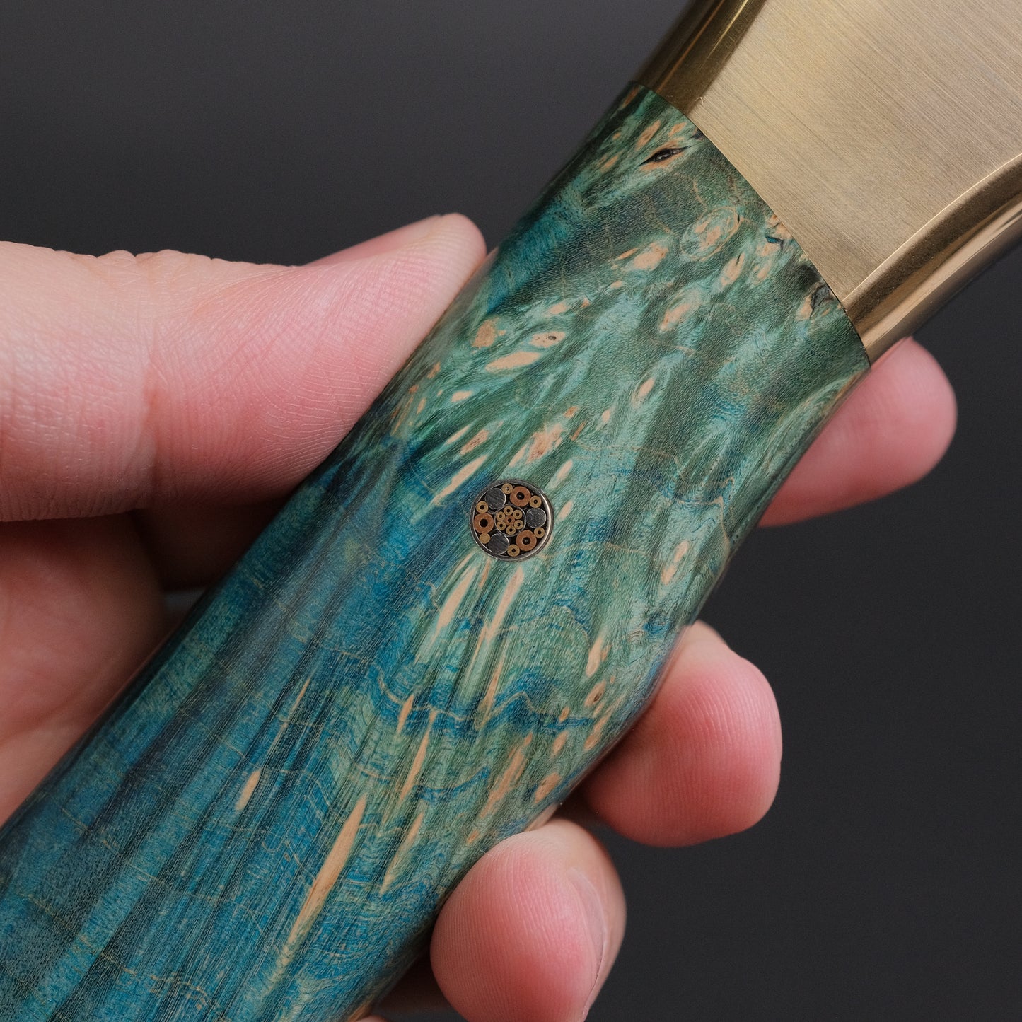 Seino Nagisa Blue #2 Honyaki Fixed Blade Stabilized Wood Handle (#005)