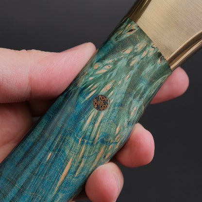 Seino Nagisa Blue #2 Honyaki Fixed Blade Stabilized Wood Handle (#005)