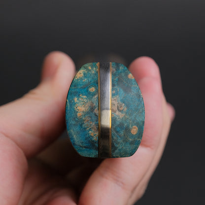 Seino Nagisa Blue #2 Honyaki Fixed Blade Stabilized Wood Handle (#005)