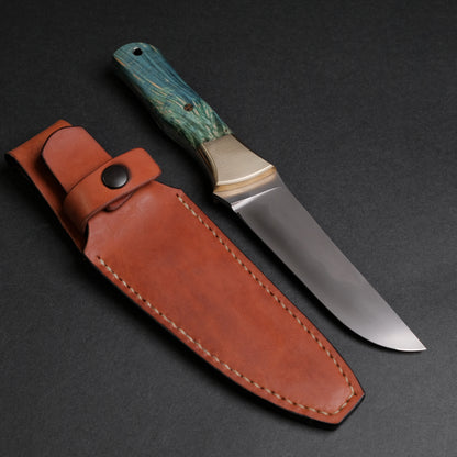 Seino Nagisa Blue #2 Honyaki Fixed Blade Stabilized Wood Handle (#005)