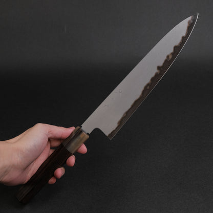 Tetsujin Blue #2 Metal Flow Gyuto 240mm Taihei Makassar Ebony Handle